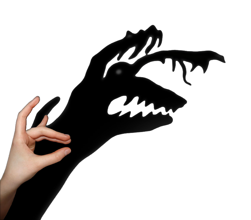 An image of someone making a shadow puppet